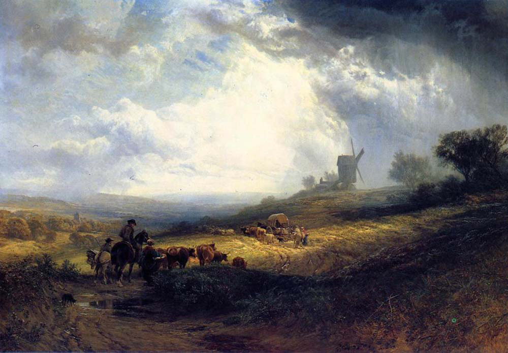 travellers on a path in an extensiive landscape